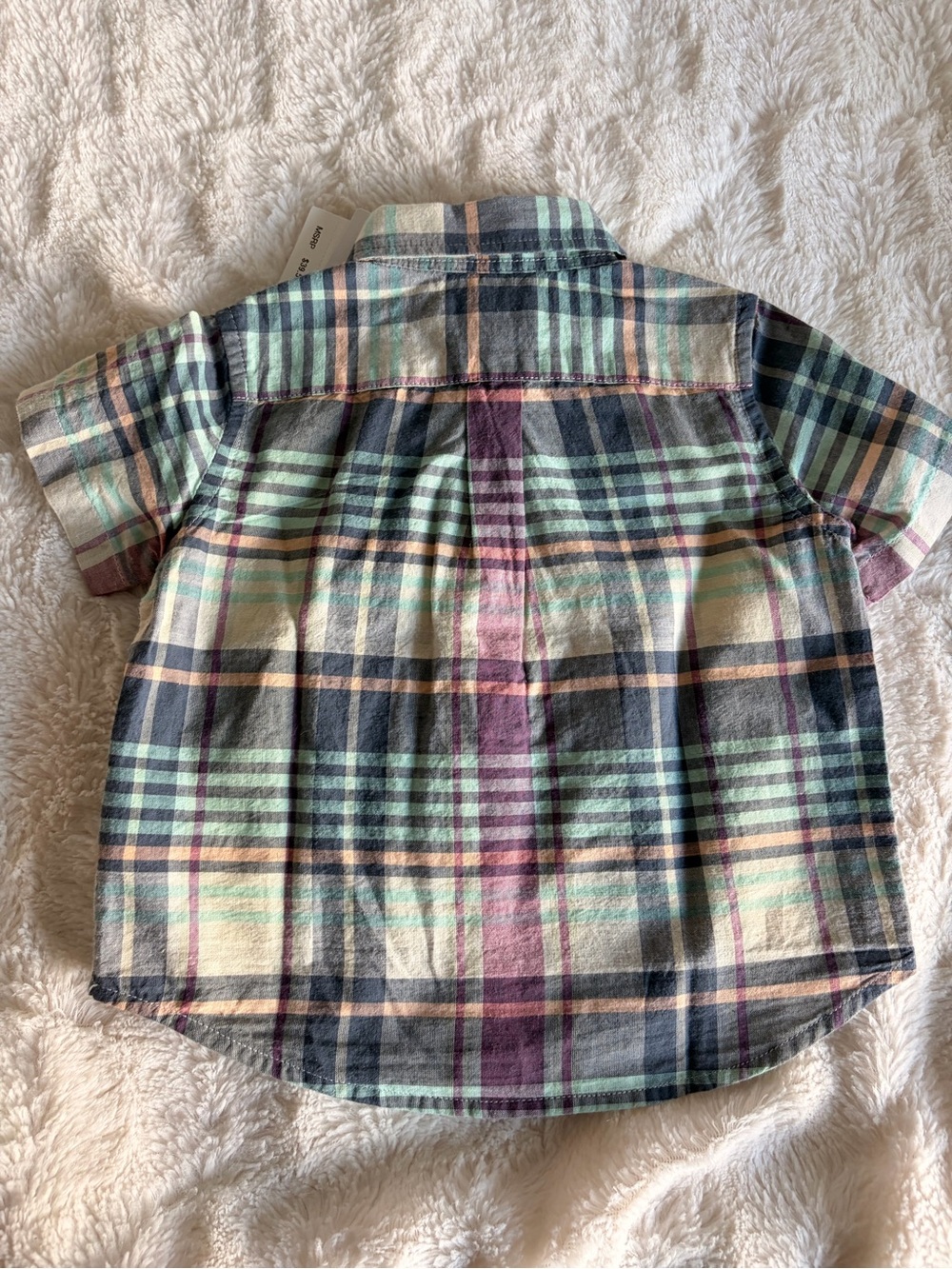 Ralph Lauren Boys Plaid Button-Down Shirt - Multi Green Blue Purple - Picture 2 of 3